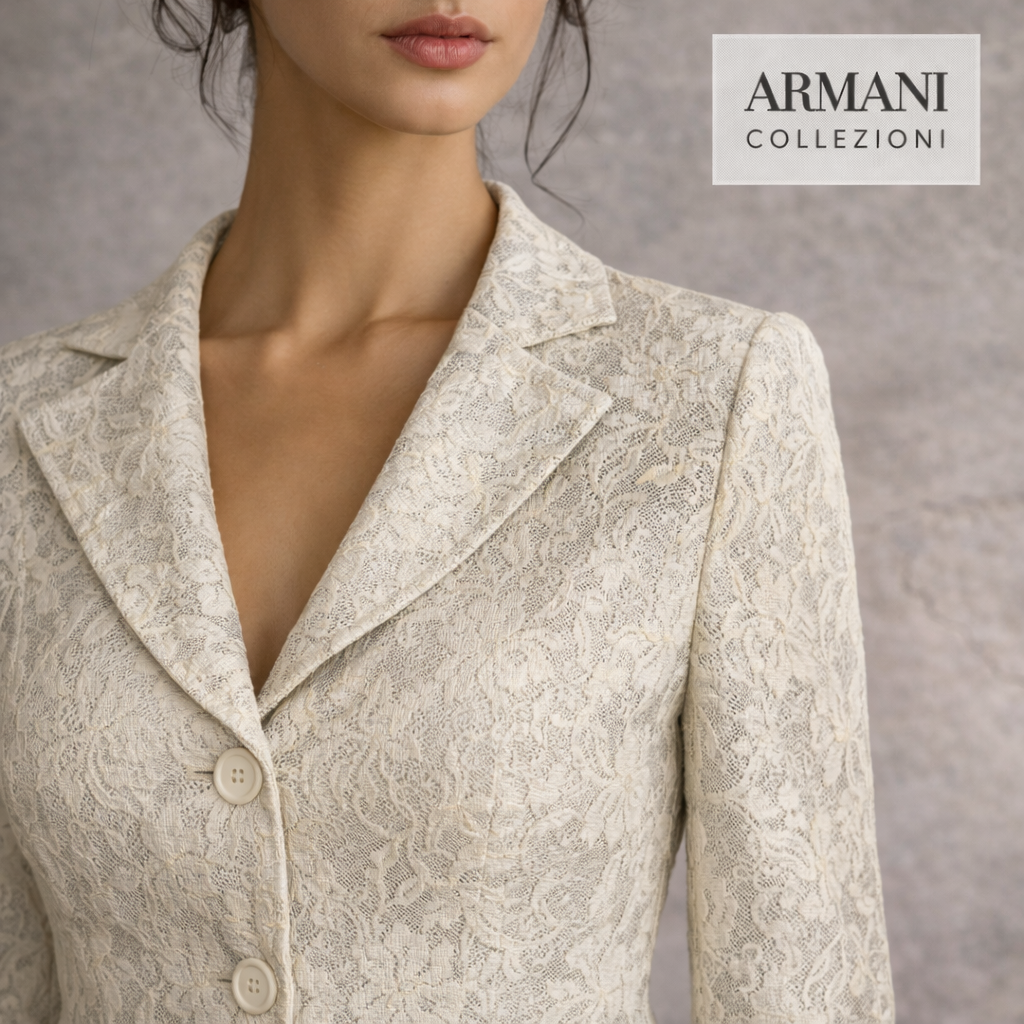 Armani Collezioni Vintage Ice Green Lace Occasion Jacket UK 6
