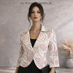 Alright Charlie Rare Cream & Red Silk Occasion Jacket UK 12