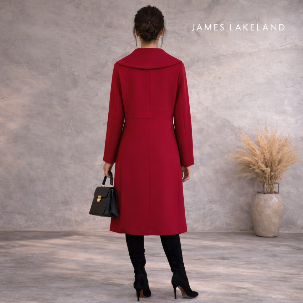 James Lakeland Dark Red Winter Coat UK 12