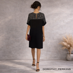 Dorothy Perkins Black Glitter Dress UK 12