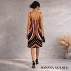Banana Republic Multicoloured Striped Silk Dress UK 6