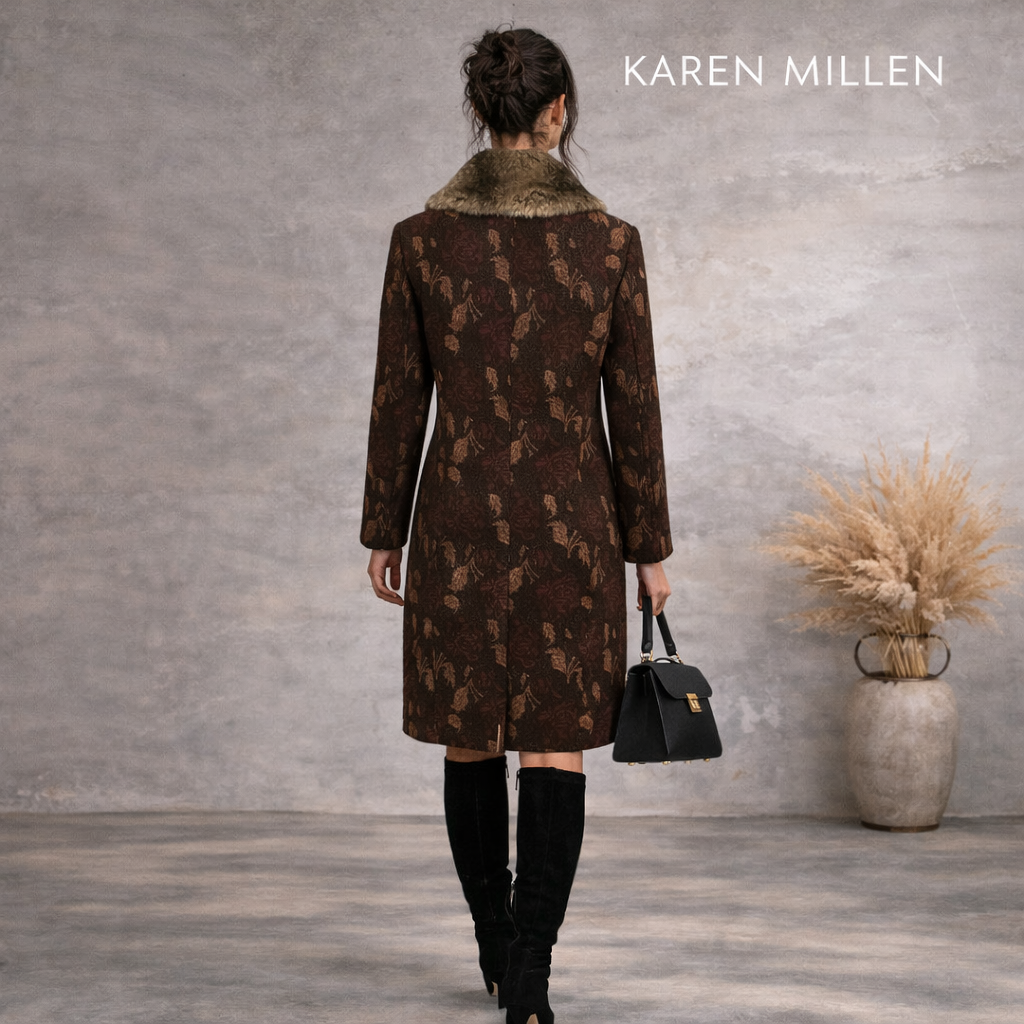 Karen Millen Vintage Floral Brocade Coat UK 8