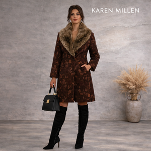 Karen Millen Vintage Floral Brocade Coat UK 8