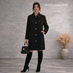 Windsmoor Black Autumn Winter 3/4 Length Coat UK 12
