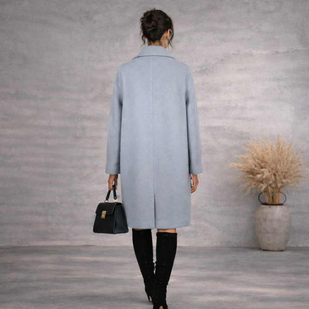 Laura Ashley Duck Egg Blue Short Pile Furry Coat UK 12