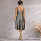 Paddy Campbell Vintage Silver Grey Silk Dress Suit UK 12