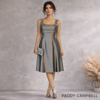 Paddy Campbell Vintage Silver Grey Silk Dress Suit UK 12