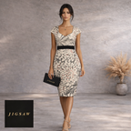 Jigsaw Ivory Gold Thread Brocade Pencil Dress UK 8