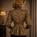 Genetpelsone Original 1980s Vintage Jacquard Batwing Jacket UK 10