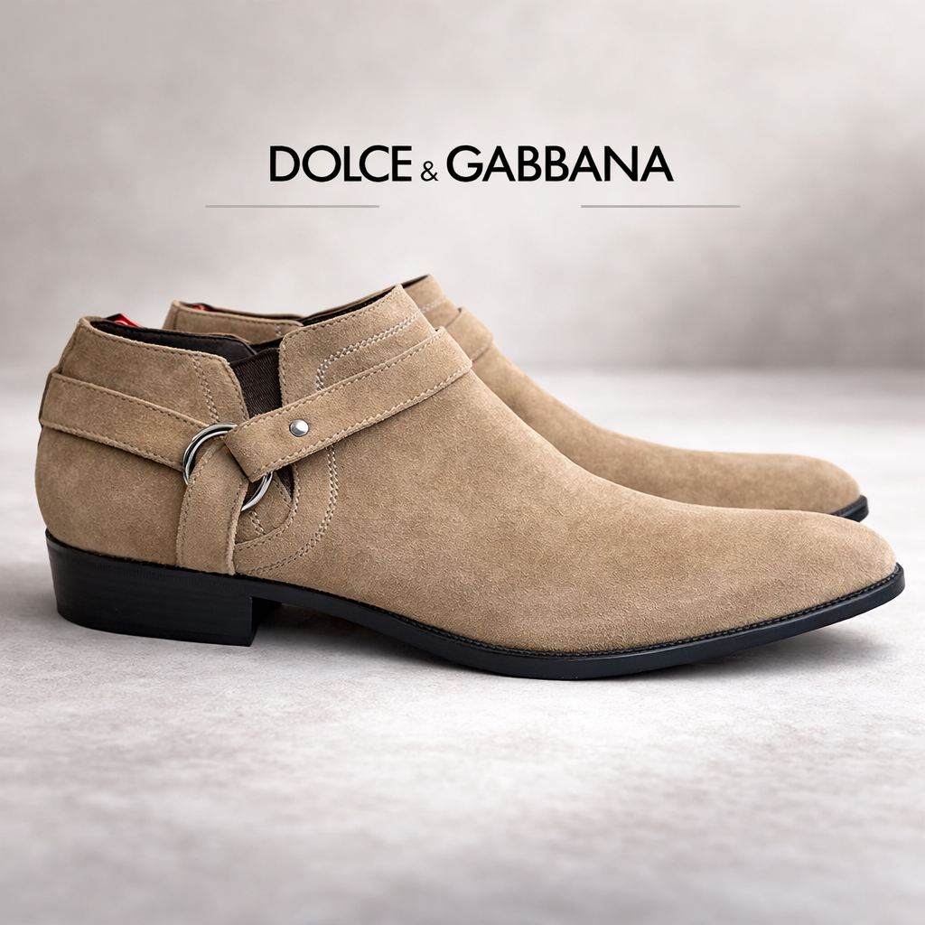 Dolce & Gabbana Beige Suede Harness Pointed Toe Shoes US 8.5  UK 7.5