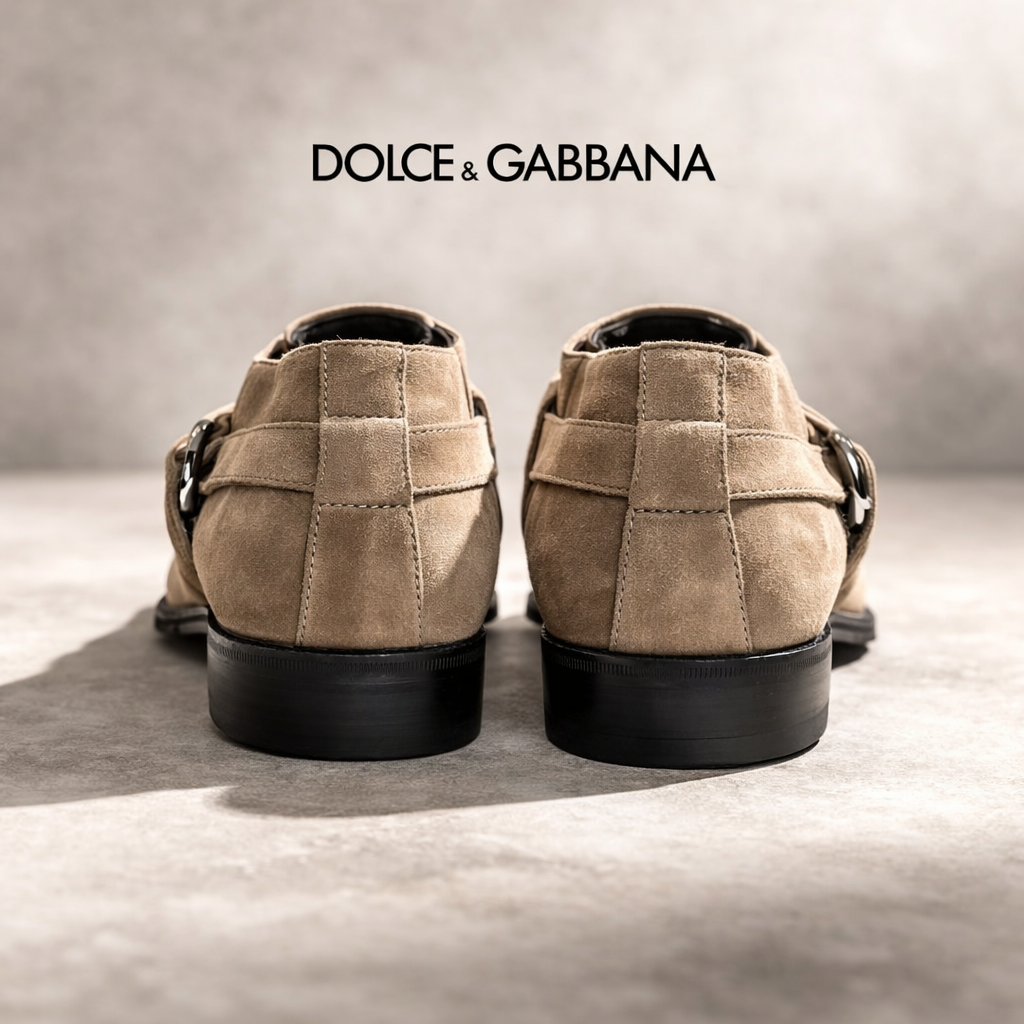 Dolce & Gabbana Beige Suede Harness Pointed Toe Shoes US 8.5  UK 7.5