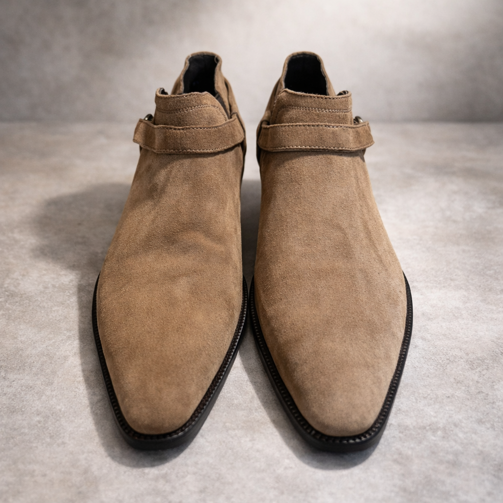 Dolce & Gabbana Beige Suede Harness Pointed Toe Shoes US 8.5  UK 7.5