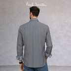 Paul Smith Blue & White Striped Double Cuff Shirt Size M