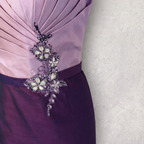 Veni Infantino Purple Lilac Silk Taffeta Wedding Dress Suit UK 12