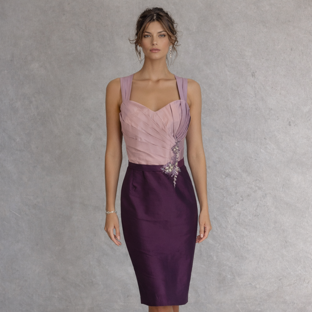 Veni Infantino Purple Lilac Silk Taffeta Wedding Dress Suit UK 12