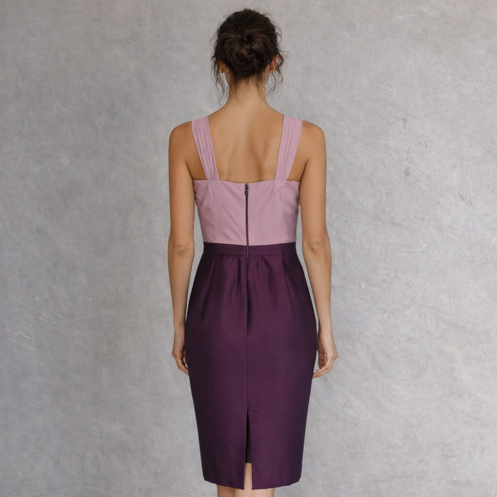 Veni Infantino Purple Lilac Silk Taffeta Wedding Dress Suit UK 12