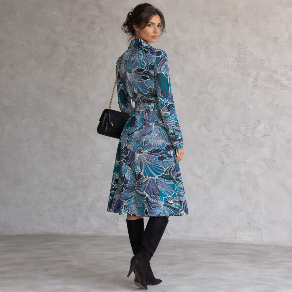 Max Mara Blue Floral Wool Belted Trench Coat UK 14