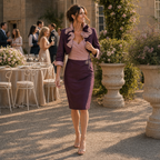 Veni Infantino Silk Dress Suit UK 12 – Purple & Pink