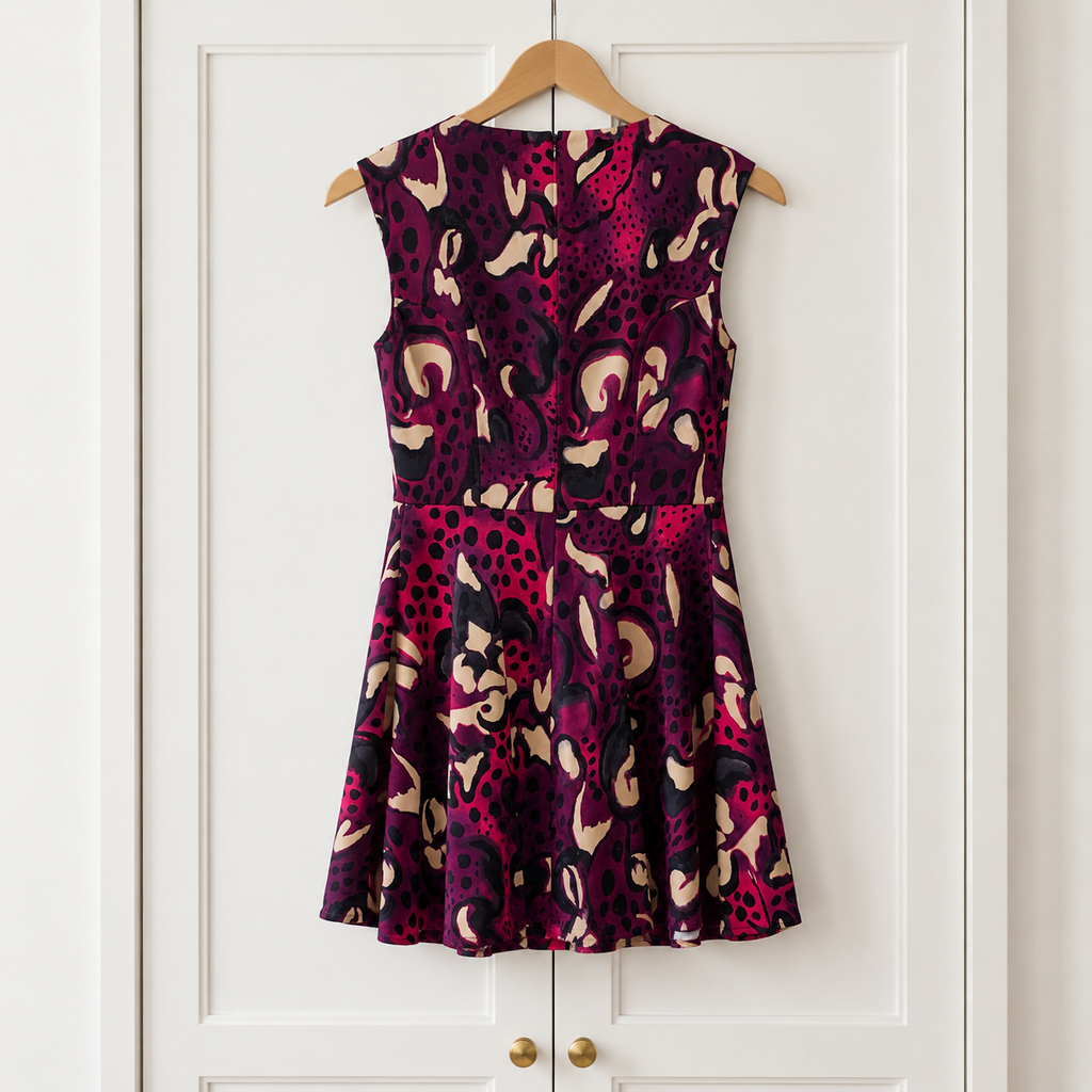 French Connection Cotton Mini Dress Purple UK 8