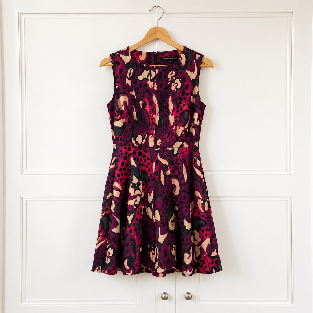 French Connection Cotton Mini Dress Purple UK 8