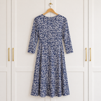 Artigiano Dark Airforce Blue White Jersey Dress UK 16