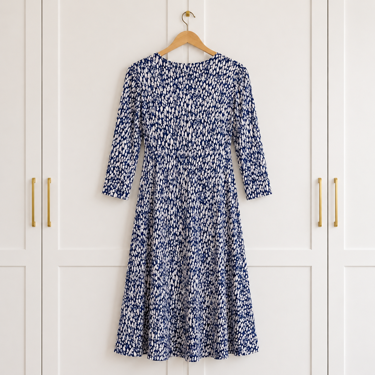Artigiano Dark Airforce Blue White Jersey Dress UK 16