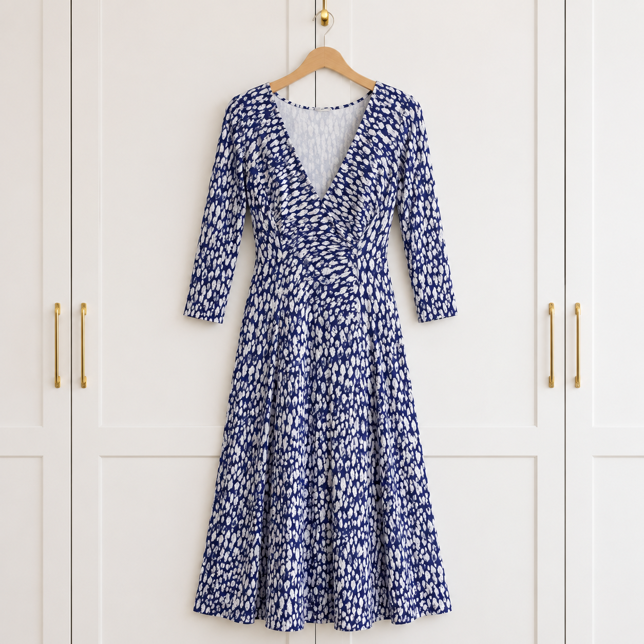 Artigiano Dark Airforce Blue White Jersey Dress UK 16