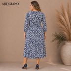 Artigiano Dark Airforce Blue White Jersey Dress UK 16