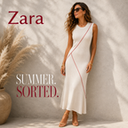 Zara White Ribbed Cotton Knit Summer Dress UK 10