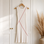 Zara White Ribbed Cotton Knit Summer Dress UK 10