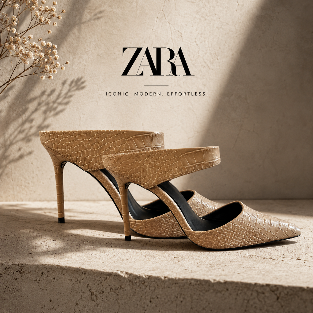 Zara Open Back Cream High Heel Court Shoes UK 7