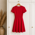 Zara Hot Pink Short Sleeve Skater Dress UK 10