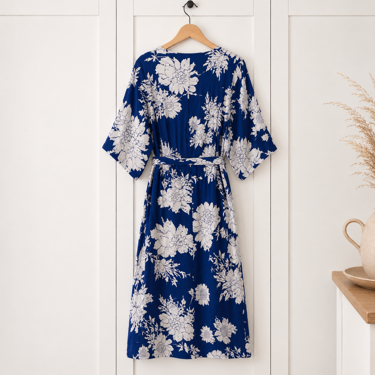 Part Two Blue White Floral Kaftan Dress UK 10