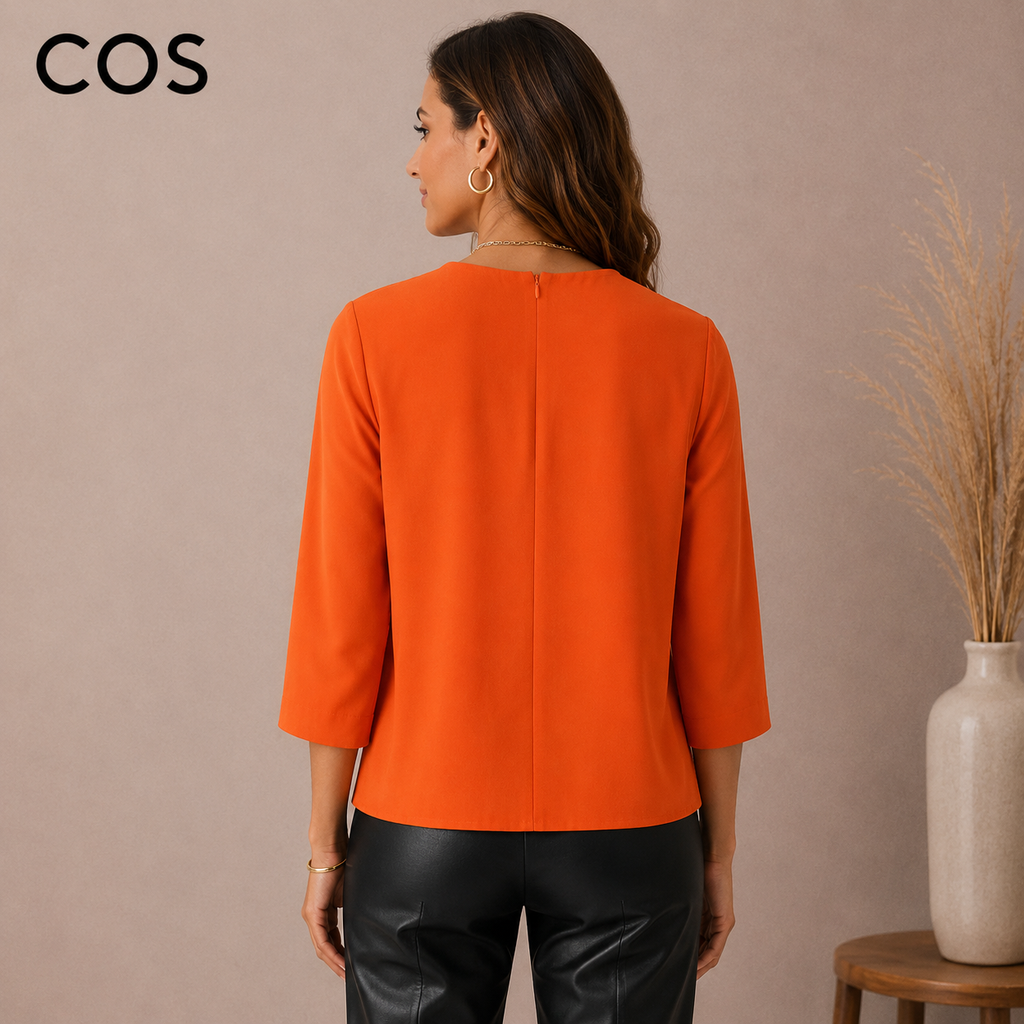 COS Orange Twist Front Top UK 10