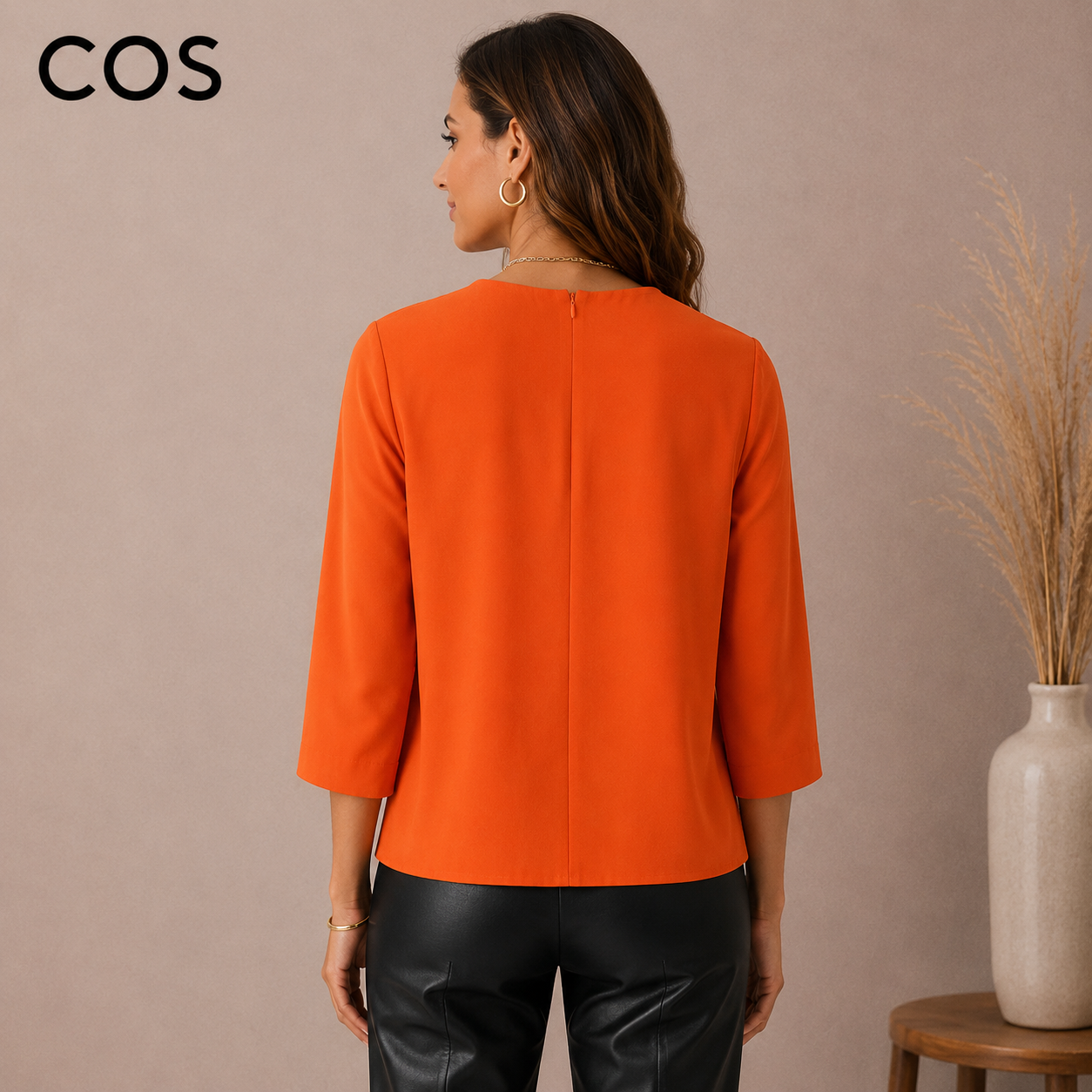 COS Orange Twist Front Top UK 10