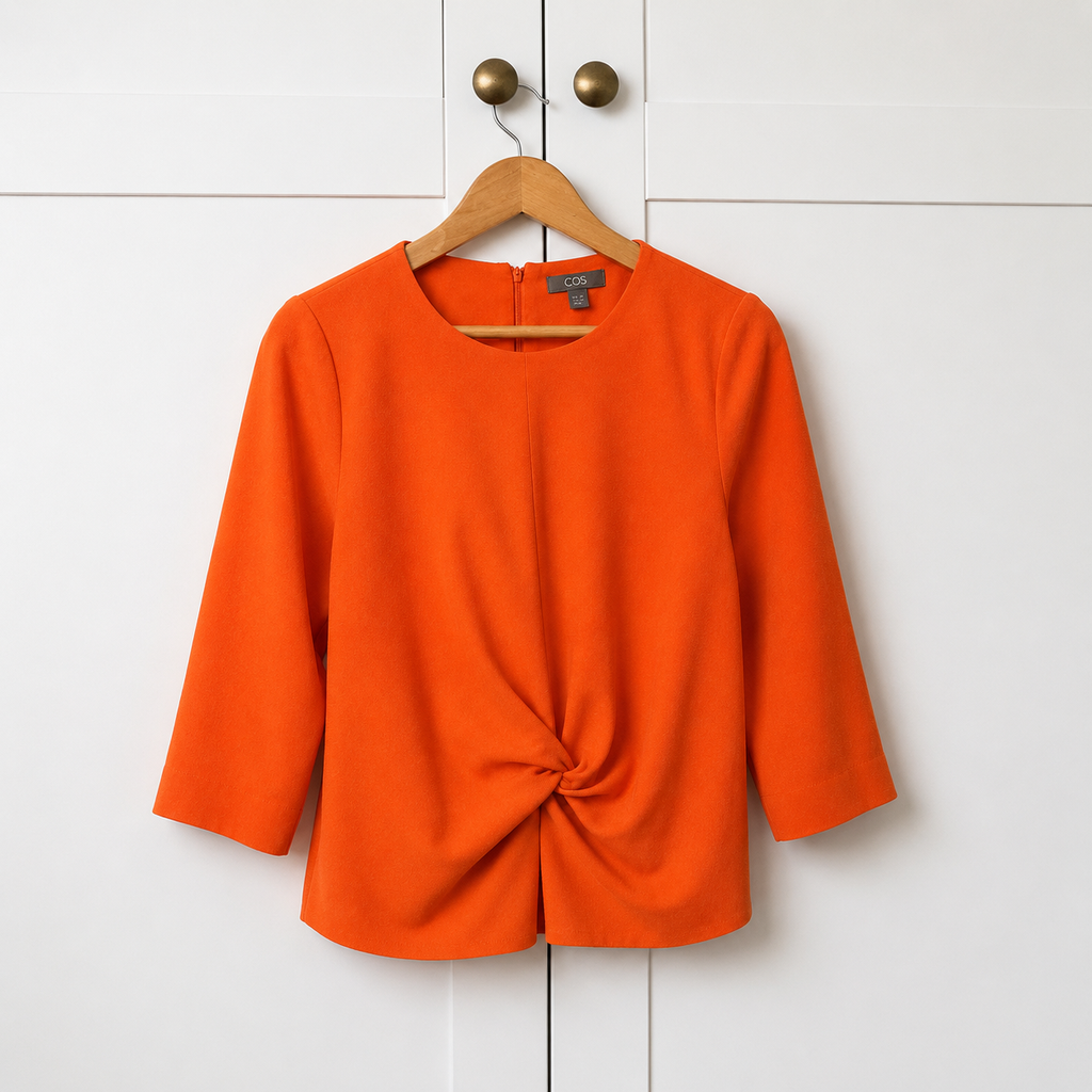 COS Orange Twist Front Top UK 10