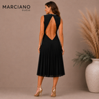 Marciano Guess Black Backless Pleated Dress UK 8