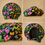 Simon Ellis Vintage Floral Dress Matching Hat 1980s  UK 10