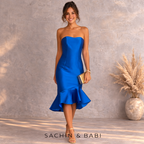 Sachin & Babi Cleo Imperial Blue Trumpet Dress UK 6