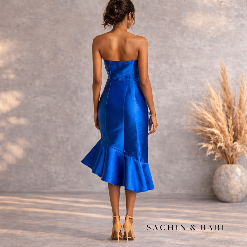 Sachin & Babi Cleo Imperial Blue Trumpet Dress UK 6