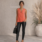 Calvin Klein Coral Silky Summer Top UK 6