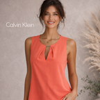 Calvin Klein Coral Silky Summer Top UK 6