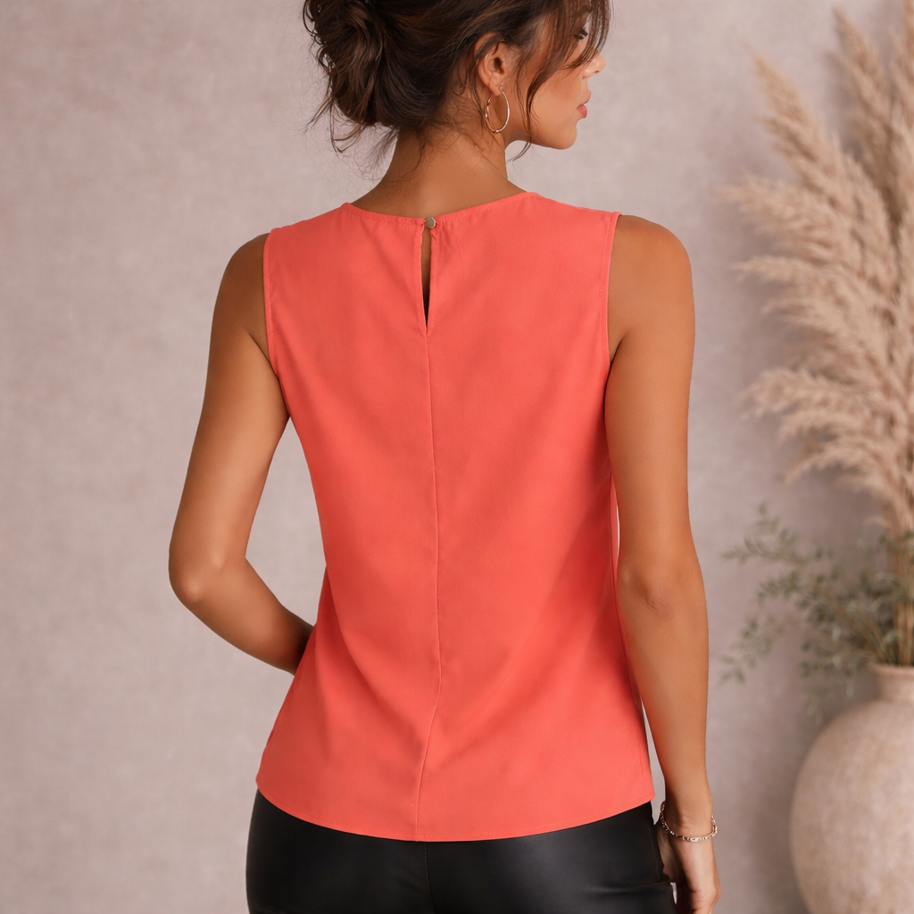 Calvin Klein Coral Silky Summer Top UK 6