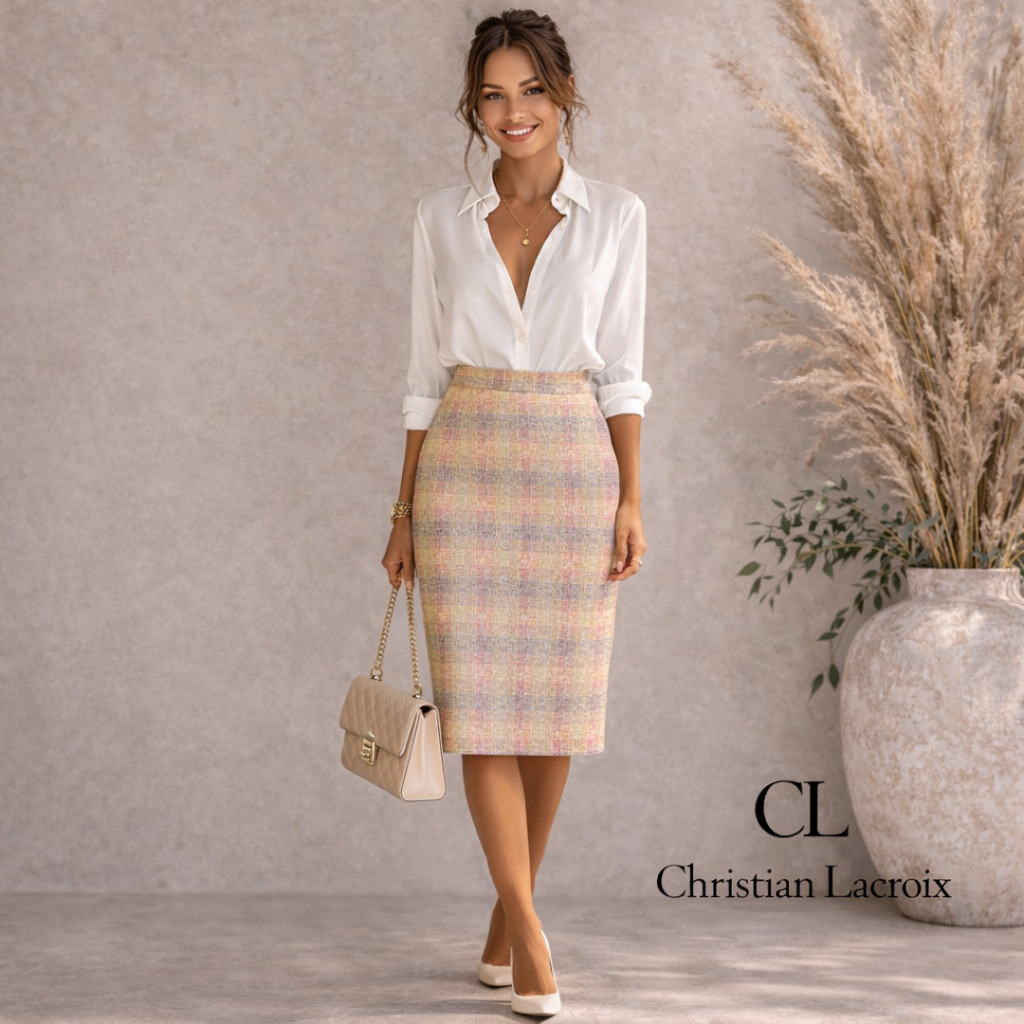 Christian Lacroix Vintage Pastel Woven Skirt UK 10