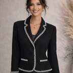 Caroline Charles London Black Tweed Jacket UK 14
