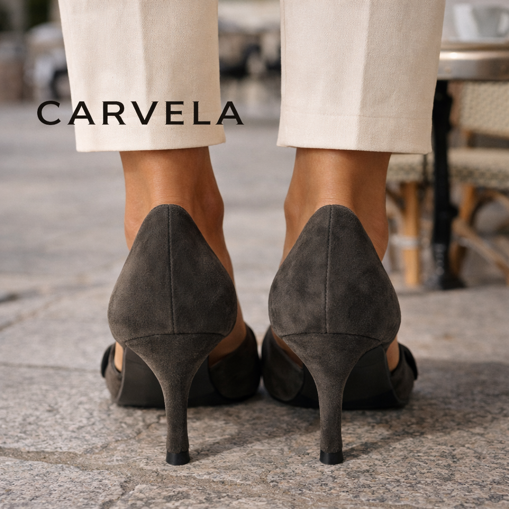 Carvela Khaki Suede D'orsay Court Shoes UK 4