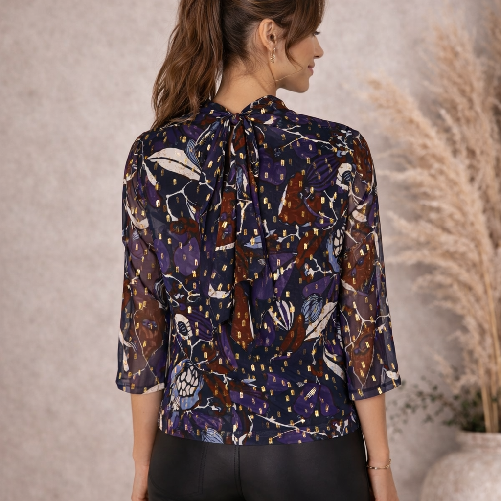 Whistles Montrose Dobby Silk Mix Top UK 8