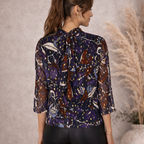 Whistles Montrose Dobby Silk Mix Top UK 8