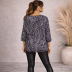 Phase Eight Grey Jacquard Batwing Top UK 12