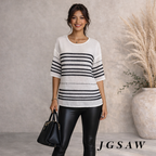 Jigsaw White Short Sleeve Embroidered Linen Top UK 6